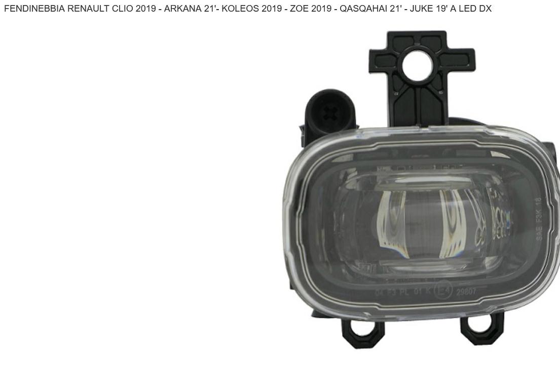 Articolo 0HGV8 - FENDINEBBIA SX A LED RENAULT KOLEOS 01/17> ZOE 06/19>