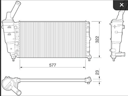 Articolo 1QRK1 - RADIATORE LANCIA Y (840) 1.2 (840AA, 840