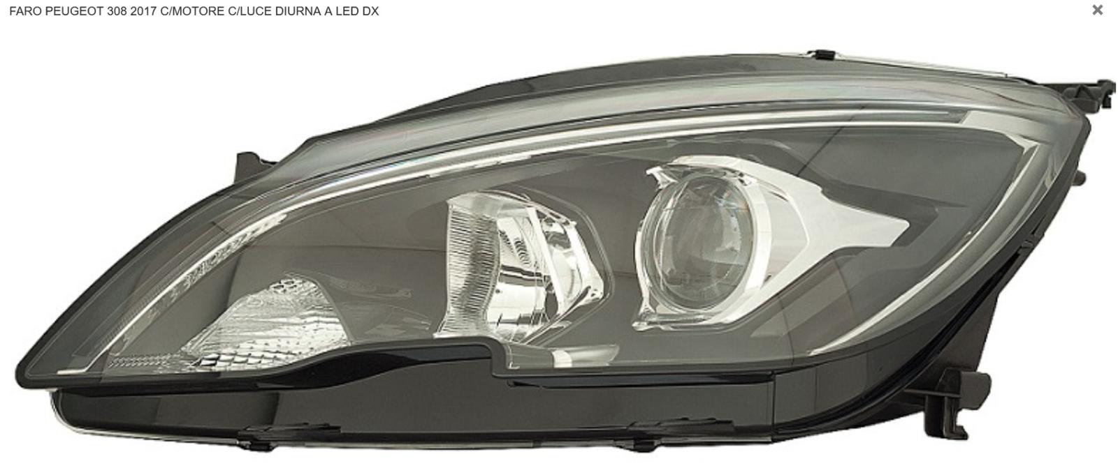 Articolo MR5FV - FARO DX H7 C/DRL A LED PEUGEOT 308 10/17>