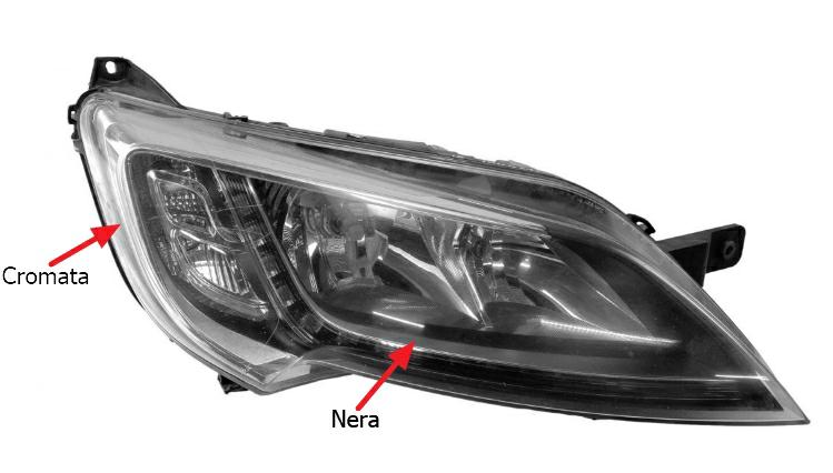 Articolo R3D0Q - FARO DX 2H7 C/DRL LED C/MOT EL+CENTR FIAT DUCATO 14> CROM-NERA
